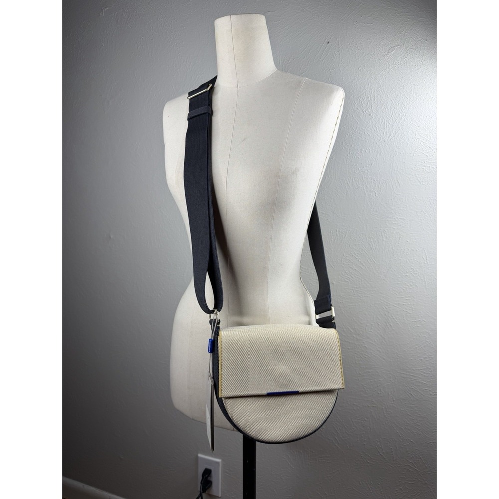 ROTHY'S Women's Crossbody Ivory/Ink Saddle Bag Recycled Bag Small Purse NWT NEW